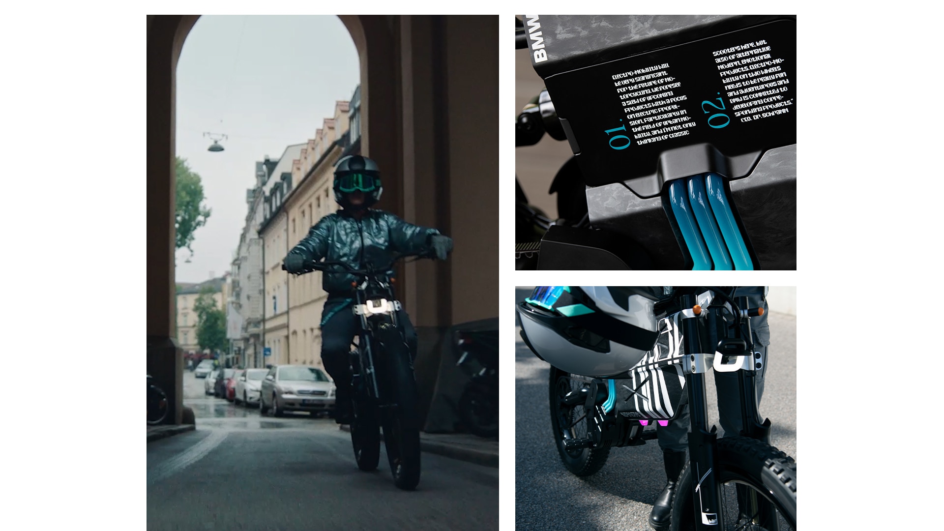 A Vision AMBY da BMW Motorrad com motociclista.